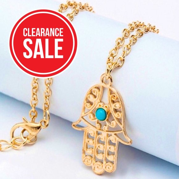 Jewelry - 🔴5/$15🔴CLEARANCE Turquoise Hamsa Necklace NEW